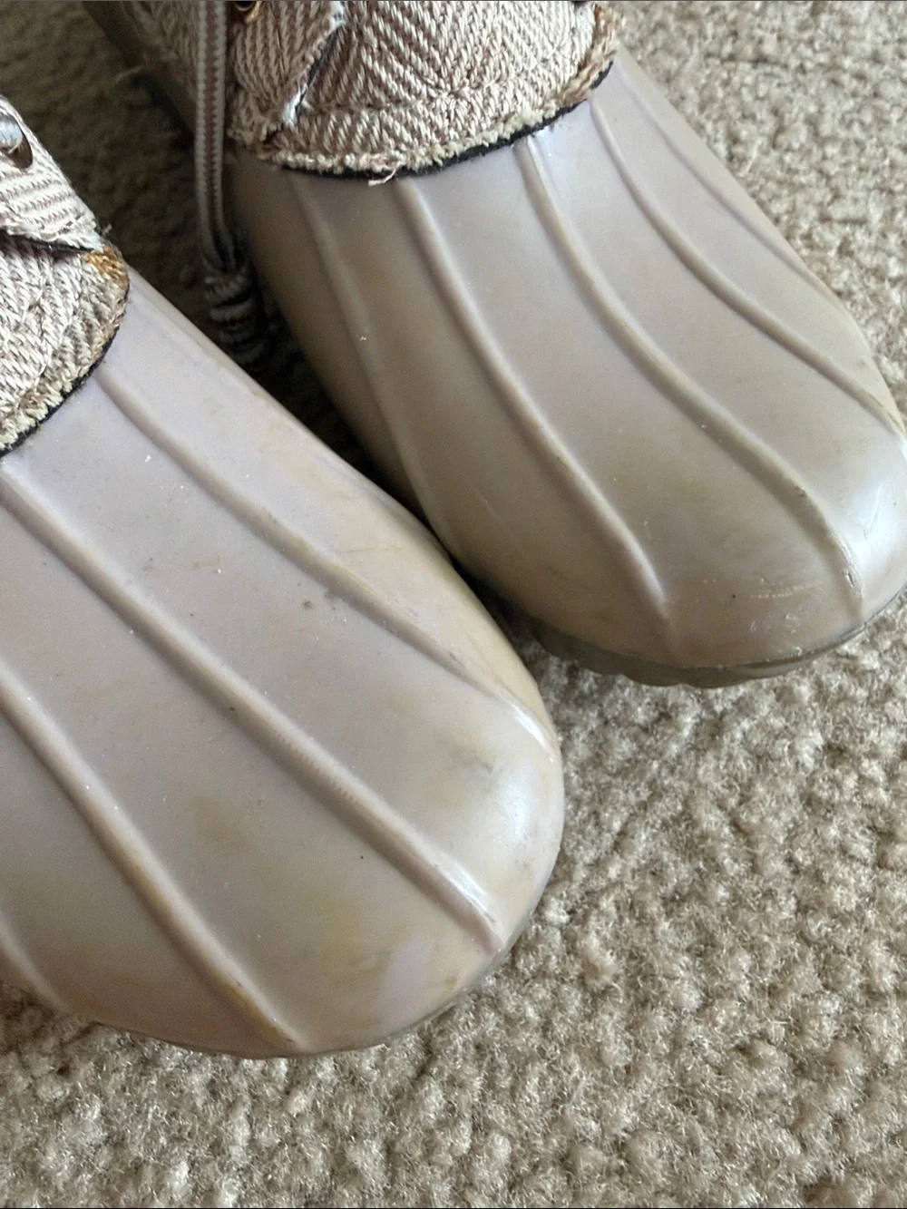 Women's Lace-Up Taupe Waterproof Duck Boots